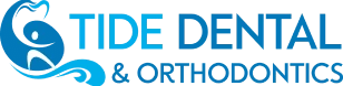 Tide Dental & Orthodontics logo featuring blue tooth design with practice name text.